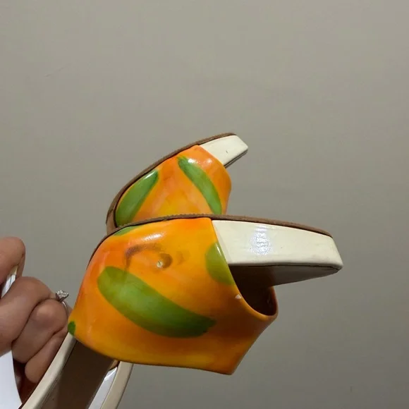 Vintage Giuseppe Zanotti Orange and Green Mules - Picture 5 of 5